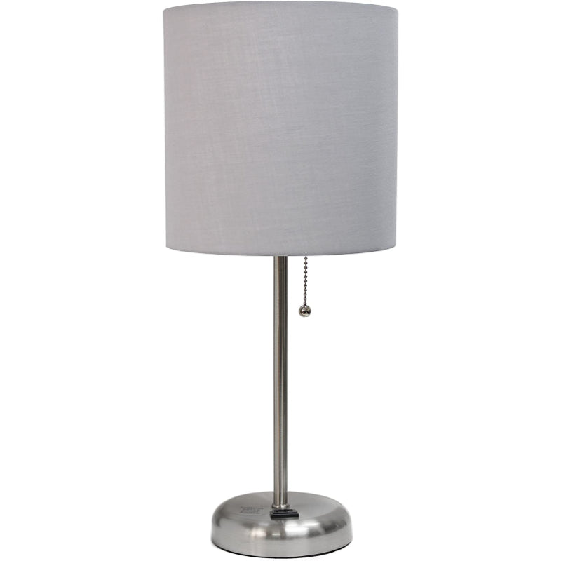 Stick Charging Outlet And Fabric Table Lamp