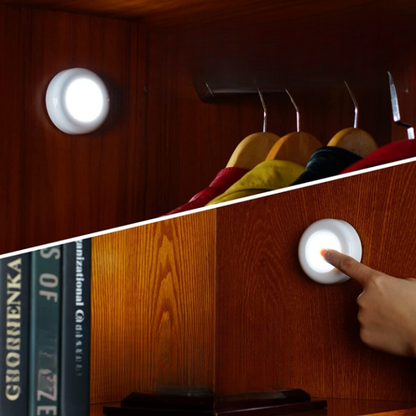 Night Touch Light, Mini LED Puck Lights, DIY Switch Button For Closet, Under Cabinets, Kitchen