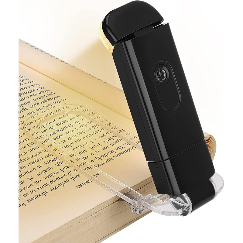 Rechargeable Book Light For Reading In Bed, Warm White, Brightness Adjustable For Eye Care, LED Clip On Book Lights For Kids, Portable Bookmark Light