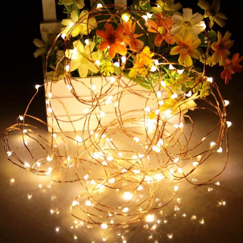 LED Fairy Lights Battery Operated, 1 Pack Mini Battery Powered Copper Wire Starry Fairy Lights for Bedroom, Christmas, Parties, Wedding, Centerpiece, Decoration (5m/16ft)