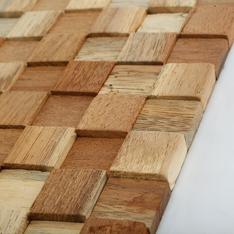 Cubix Rue Wood Mosaic Wall Panel