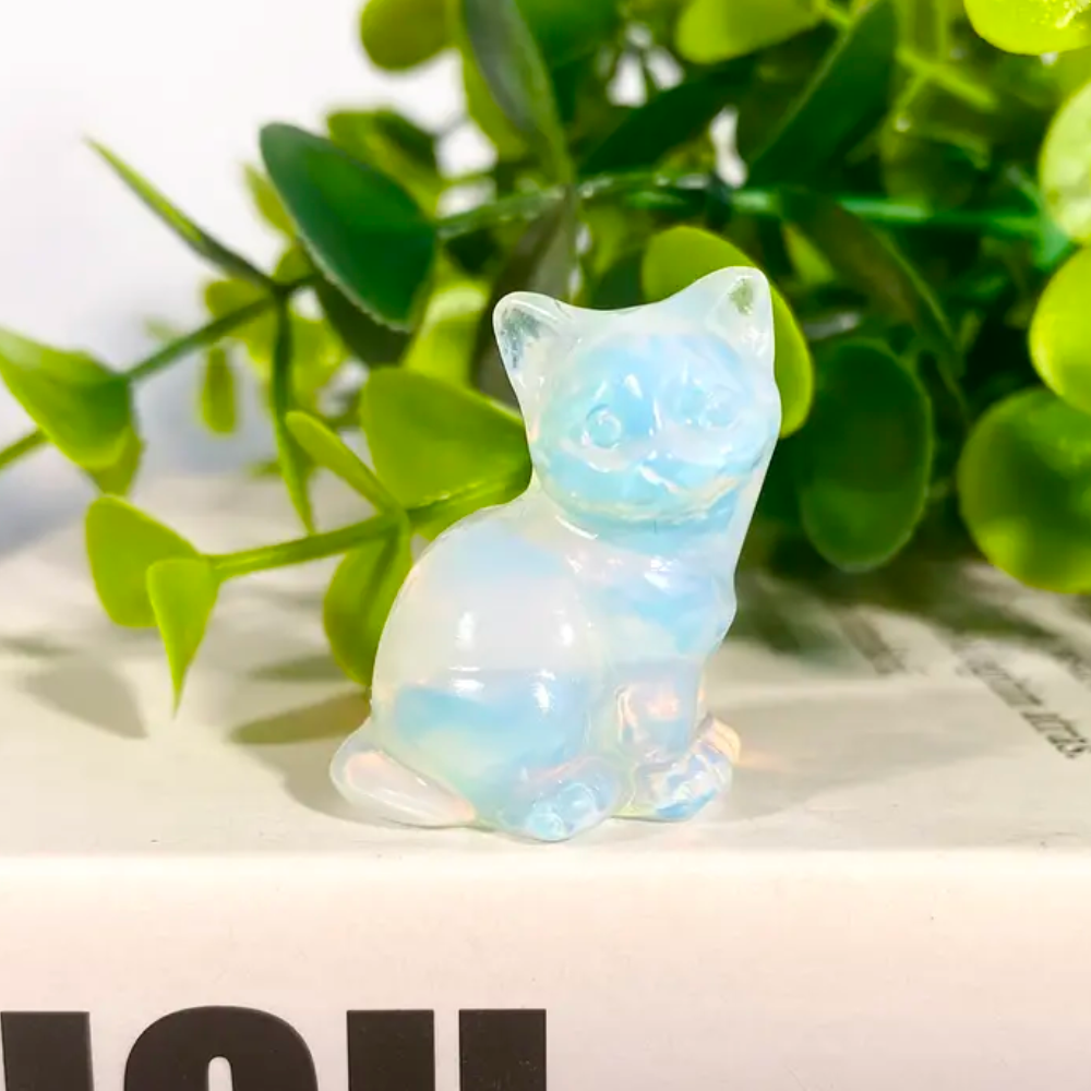 Crystal Kitten Statue