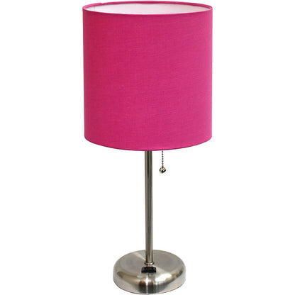 Stick Charging Outlet And Fabric Table Lamp