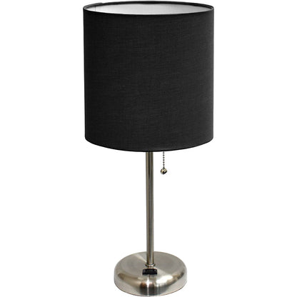 Stick Charging Outlet And Fabric Table Lamp