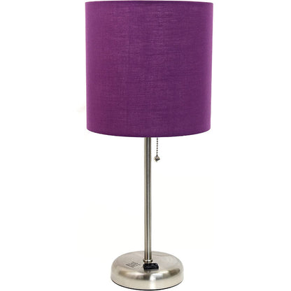 Stick Charging Outlet And Fabric Table Lamp