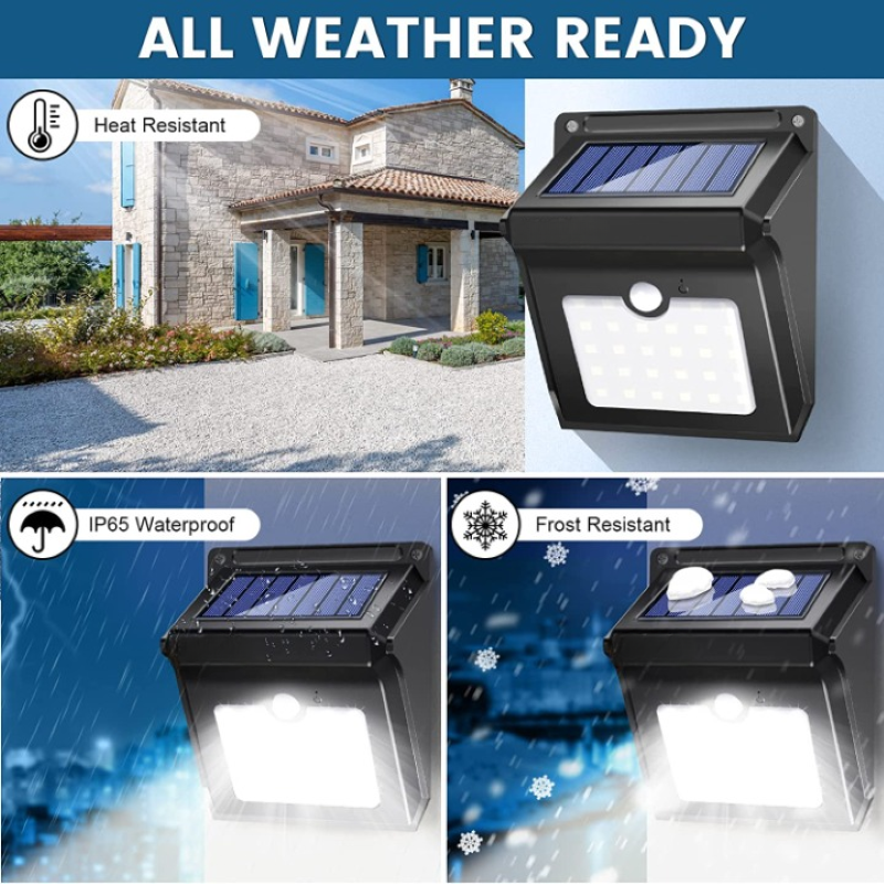 Solar Outdoor Lights Wireless Security Motion Sensor Outdoor Lights Solar Lights Outdoor Waterproof for Front Door,Backyard,Steps,Garage,Garden