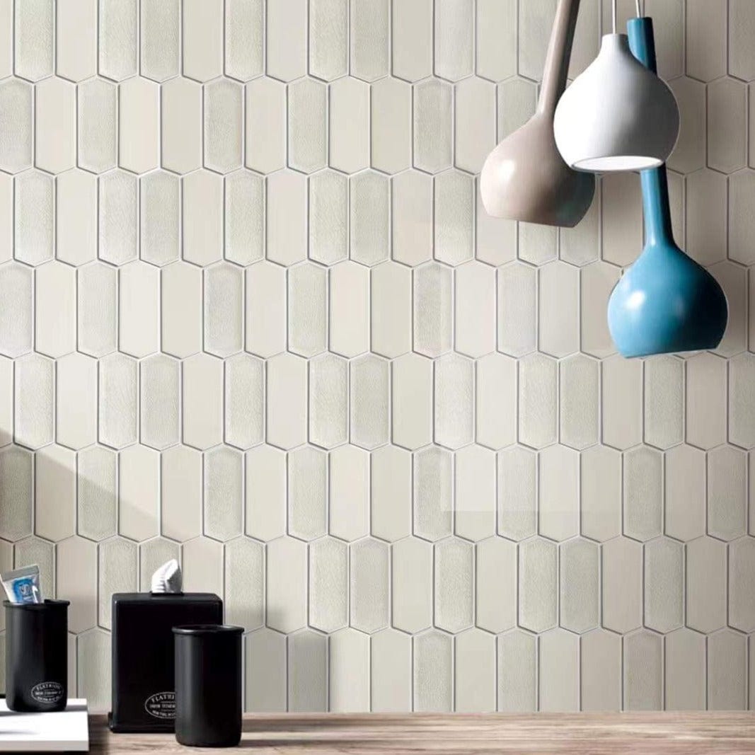 Bone White Hexagon Mosaic Tile