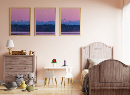 Purple View Mountain Stretched Canvas