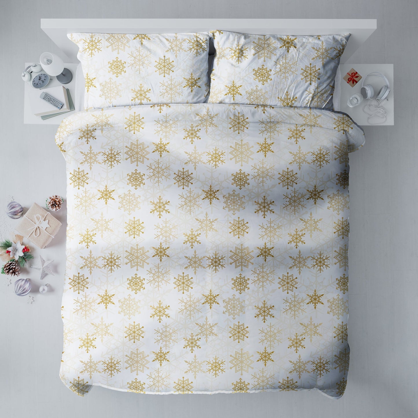 Winter Christmas Snowflakes Duvet Cover Set