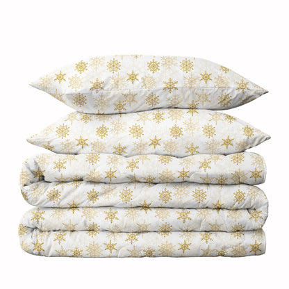 Winter Christmas Snowflakes Duvet Cover Set