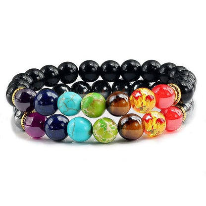 7 CHAKRA Healing Balance Lava Stone Bracelets