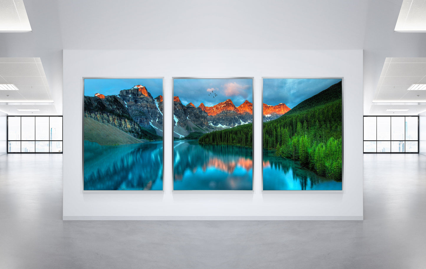 Lake and Mountain Stretched Canvas