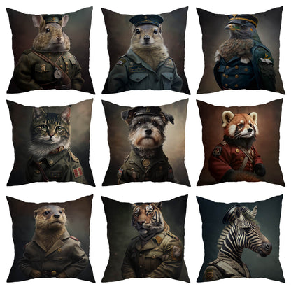 Military Animals Cushion Cover