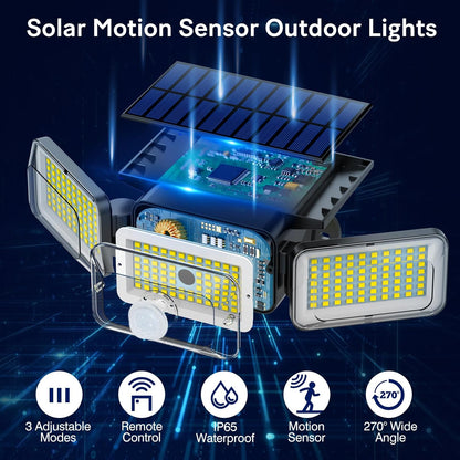 Adjustable Solar Motion Sensor Outdoor Lights