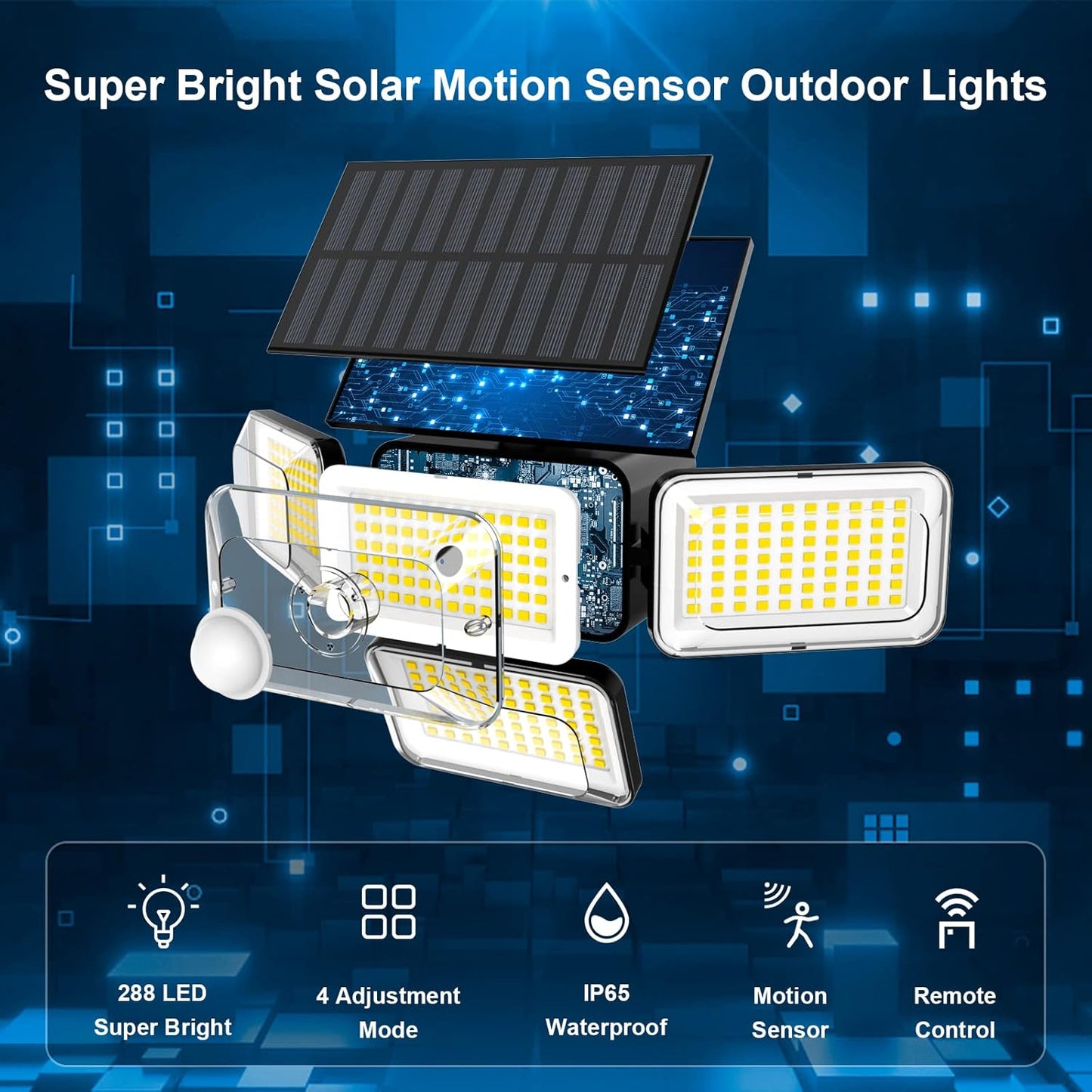 Adjustable Solar Motion Sensor Outdoor Lights