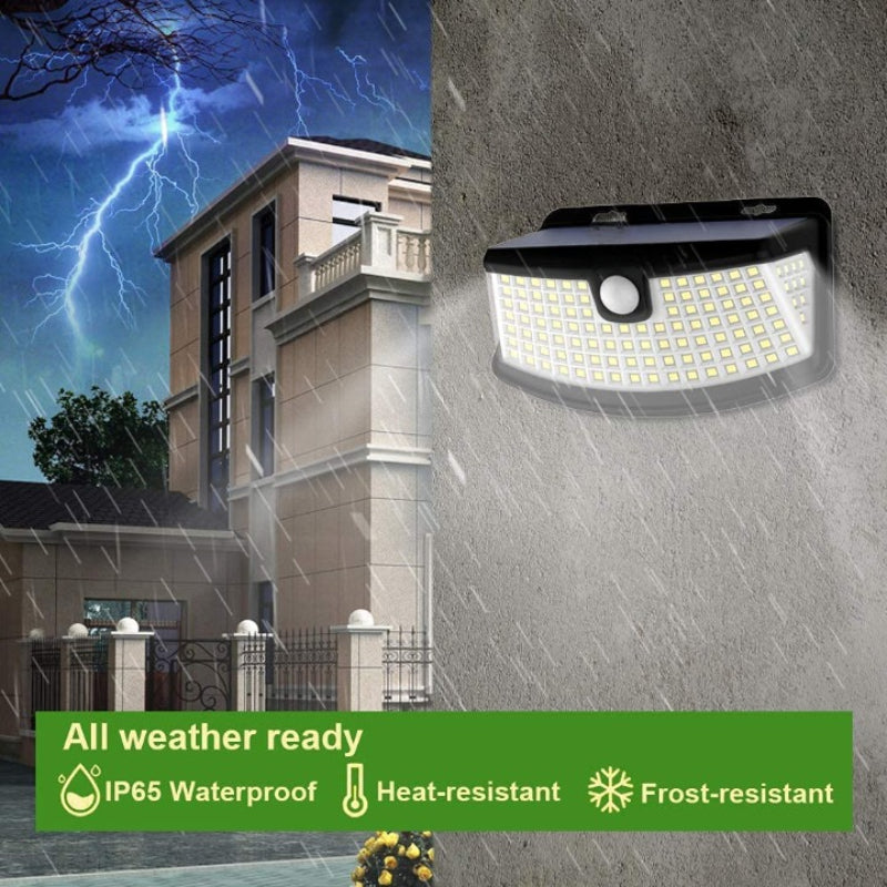 New Solar Lights 120 LED With Lights Reflector, 270° Wide Angle, IP65 Waterproof, Easy-to-Install Security Lights for Front Door, Yard, Garage, Deck