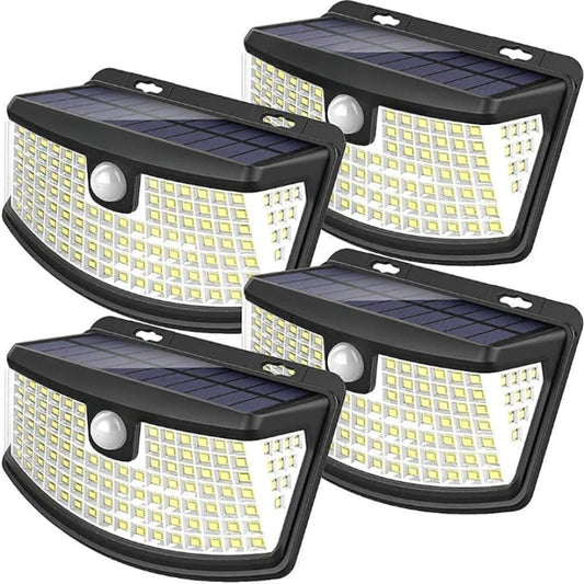 New Solar Lights 120 LED With Lights Reflector, 270° Wide Angle, IP65 Waterproof, Easy-to-Install Security Lights for Front Door, Yard, Garage, Deck