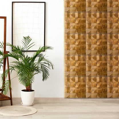 Avant-garde Wood Mosaic Wall Panel