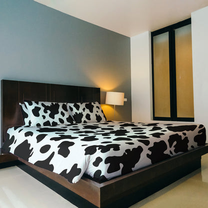 Black White Cow Design Duvet Cover Set