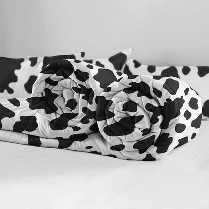 Black White Cow Design Duvet Cover Set