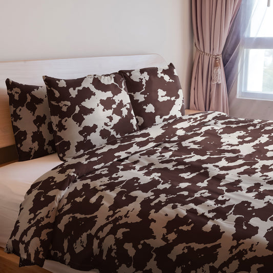 Brown Cow Skin Design Duvet Cover Set