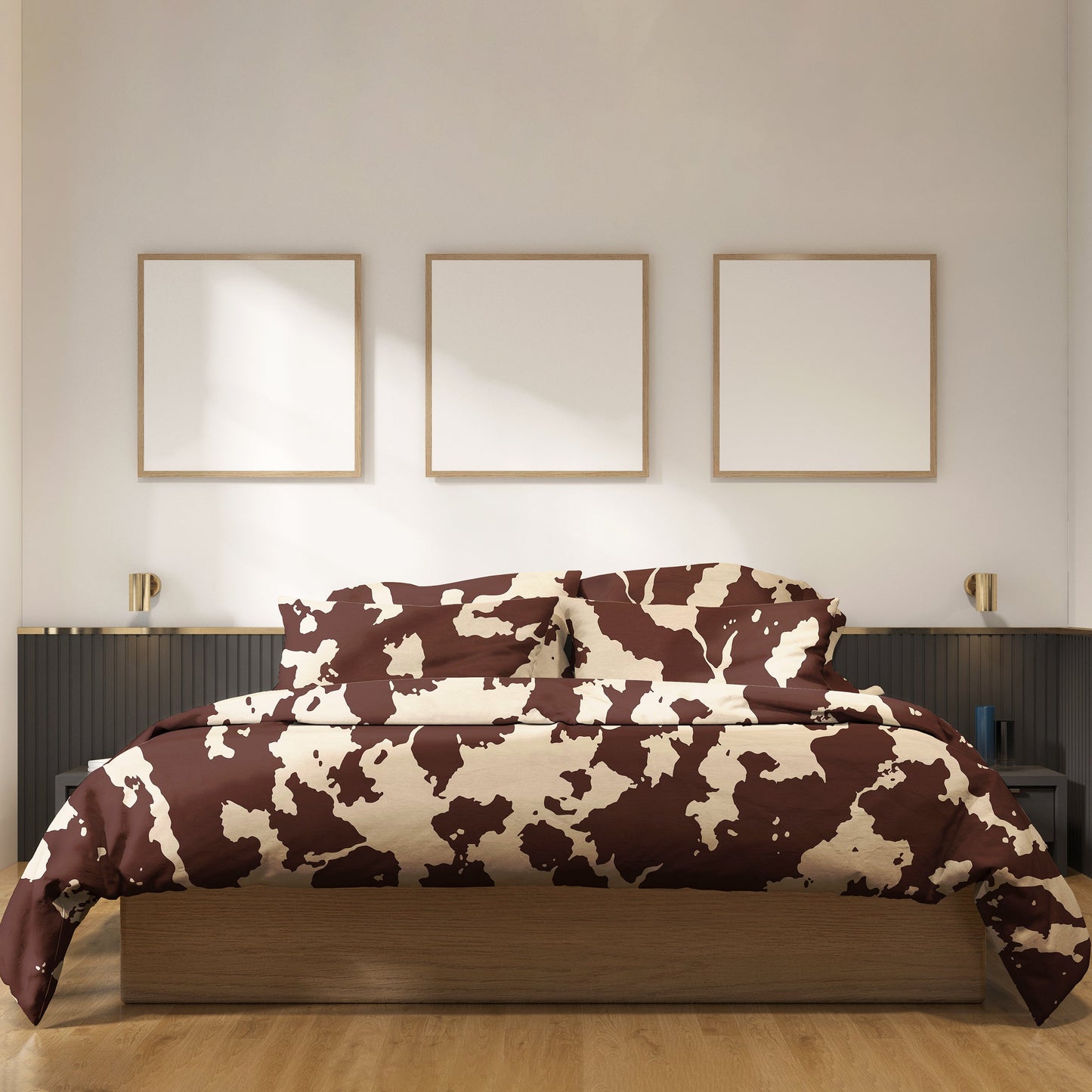 Brown Cow Skin Design Duvet Cover Set