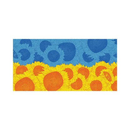 Blue and Yellow Sunflowers Art