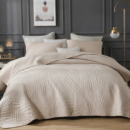 Deco Leaf Coverlet Set