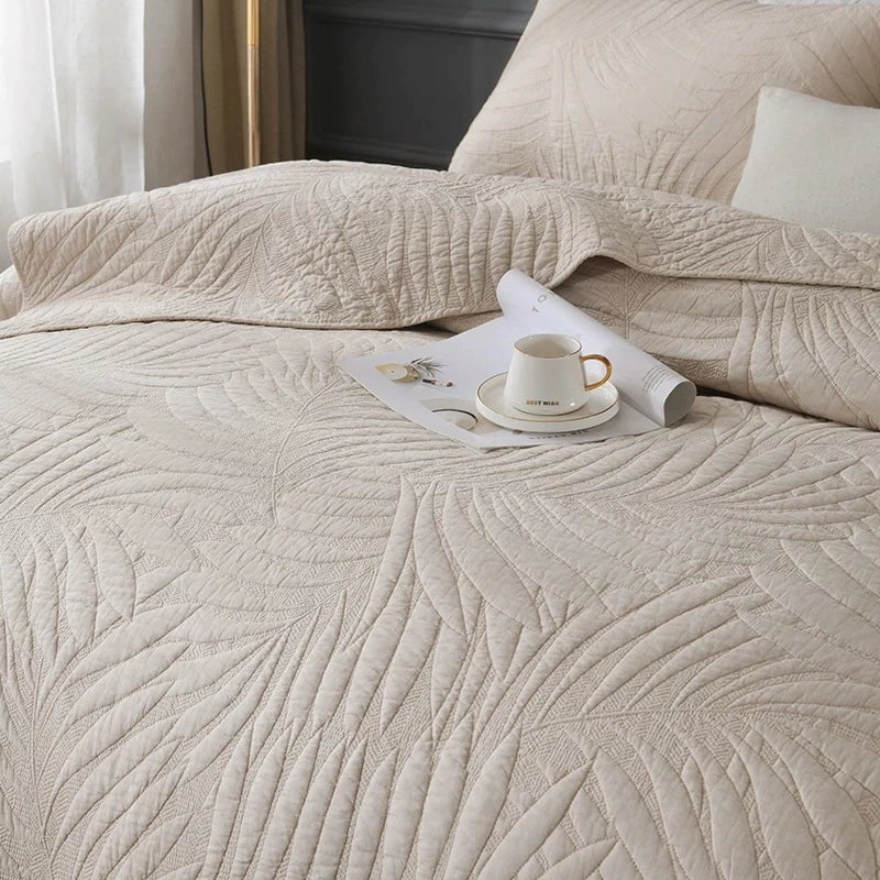 Deco Leaf Coverlet Set