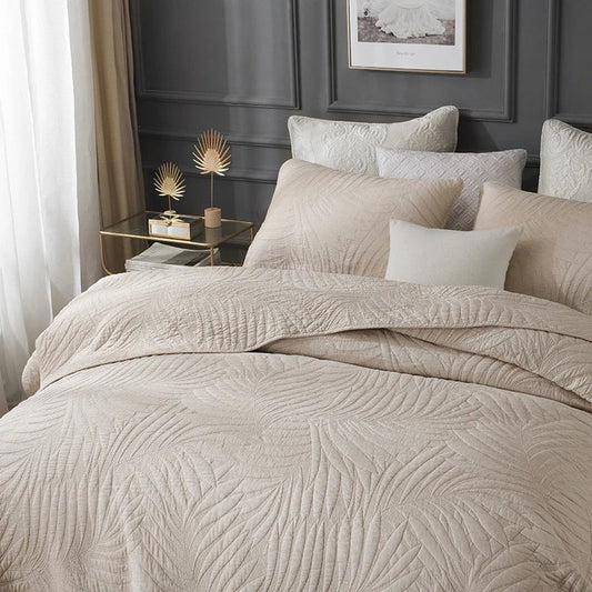 Deco Leaf Coverlet Set