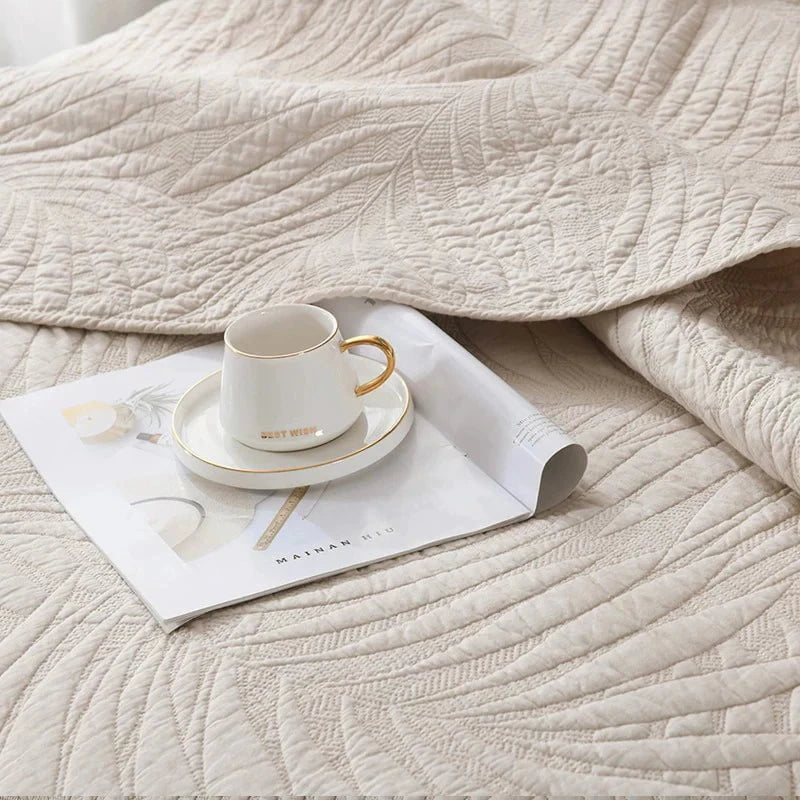 Deco Leaf Coverlet Set