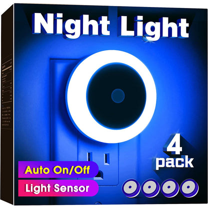 Night Lights Plug into Wall [4Pack], Nightlight with Light Sensors, LED Night Light for Kids Room, Baby Night Light, Bathroom Night Light, Stair Lights, Hallway Light