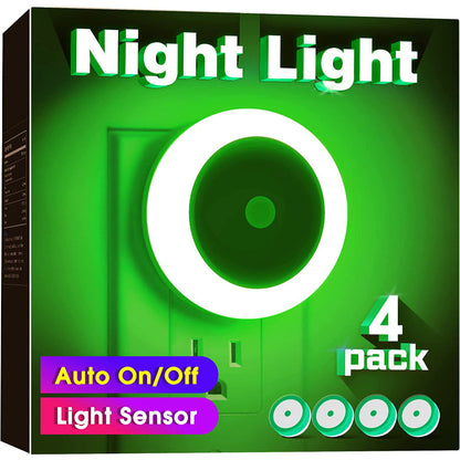 Night Lights Plug into Wall [4Pack], Nightlight with Light Sensors, LED Night Light for Kids Room, Baby Night Light, Bathroom Night Light, Stair Lights, Hallway Light