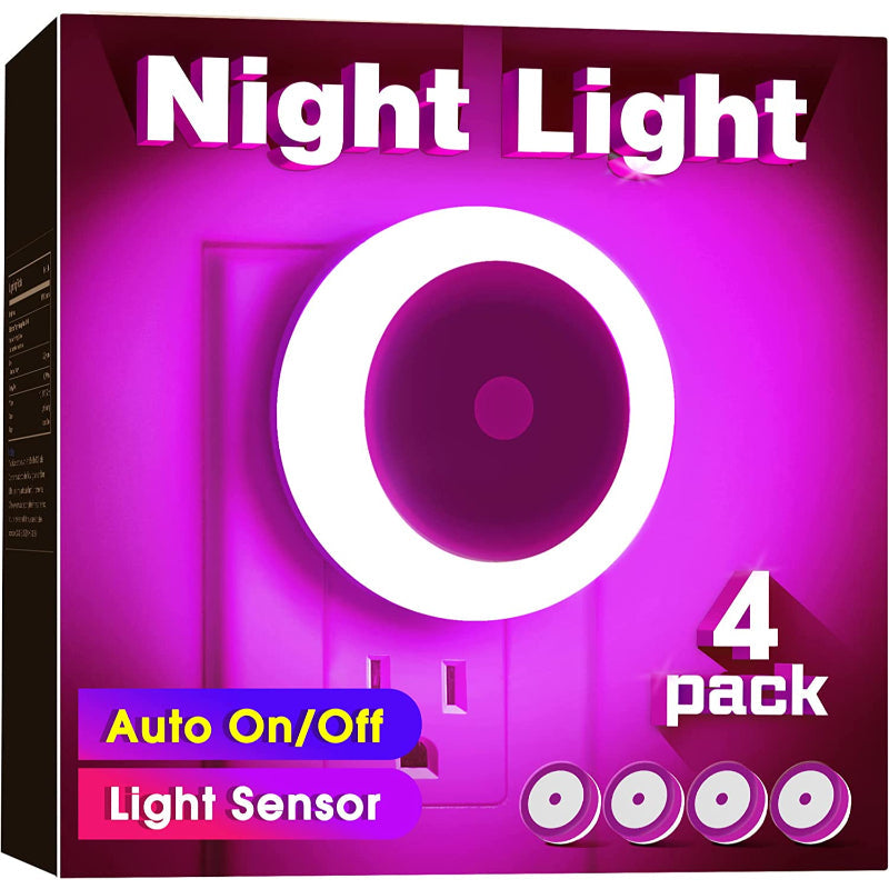 Night Lights Plug into Wall [4Pack], Nightlight with Light Sensors, LED Night Light for Kids Room, Baby Night Light, Bathroom Night Light, Stair Lights, Hallway Light