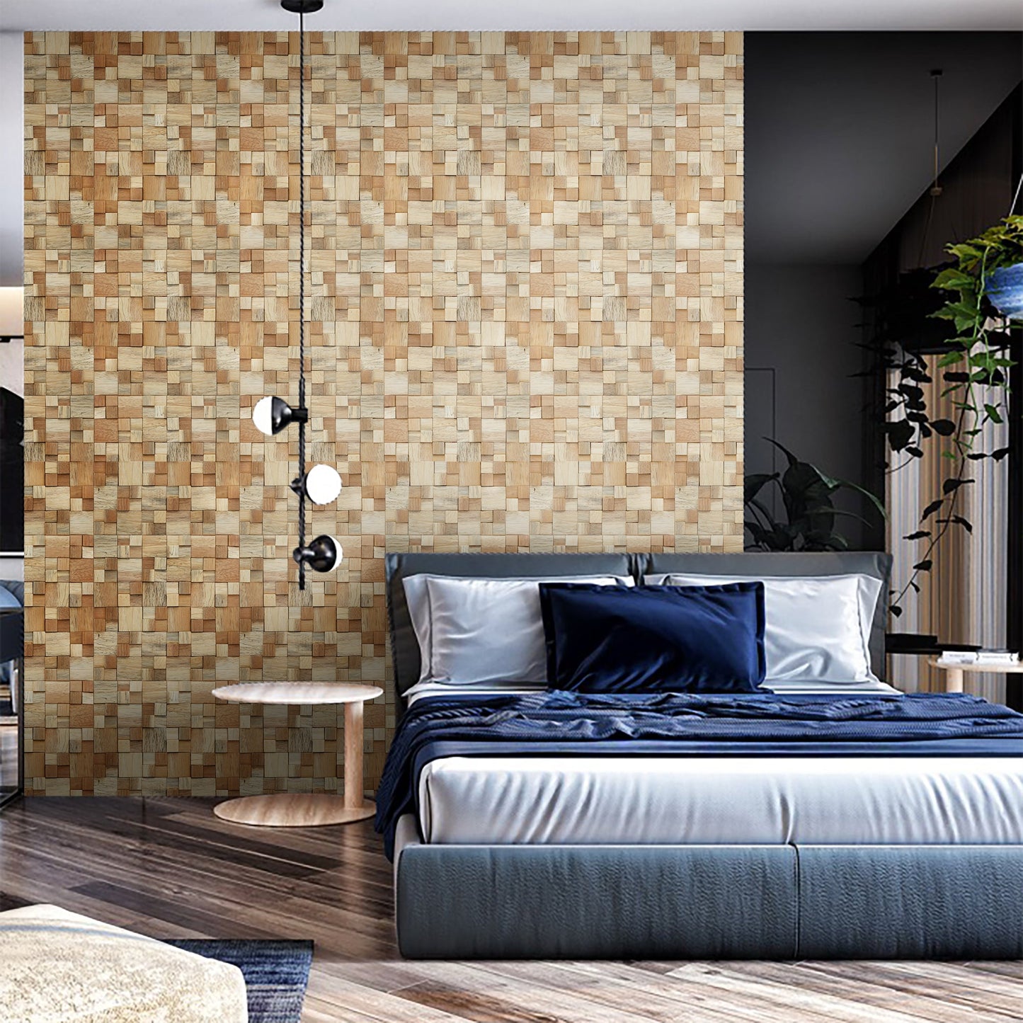 Cubbyhole Wood Mosaic Wall Panel