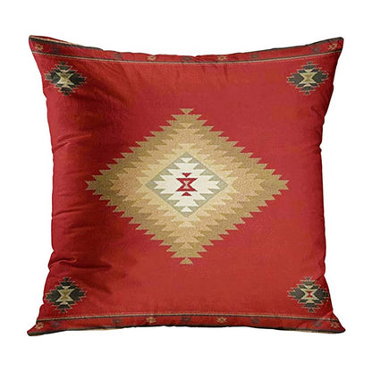 Red Rustic Aztec Cushion Covers