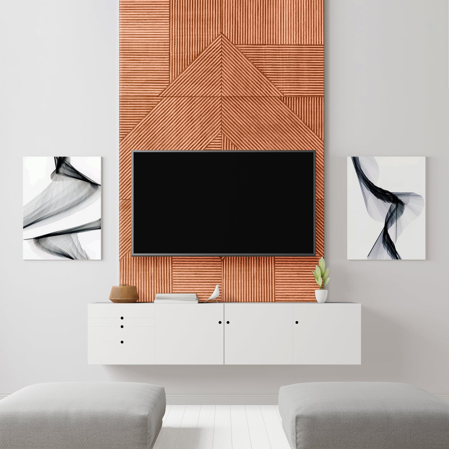 Euclid Stained Wooden Wall Panel