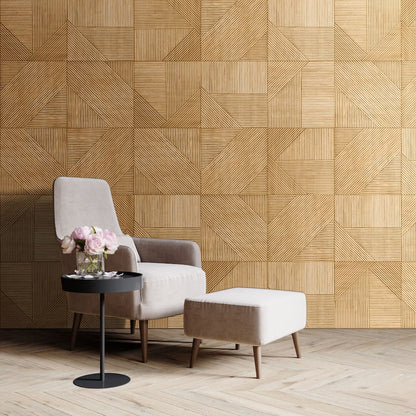 Euclid Stained Wooden Wall Panel