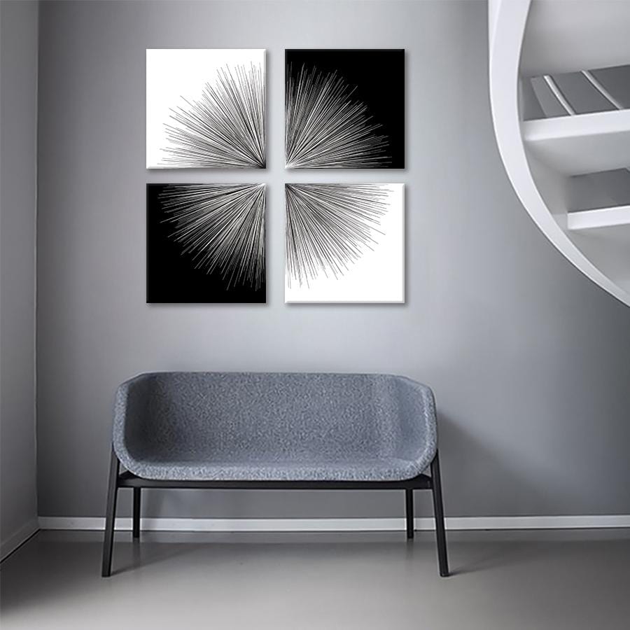 Light in Contrast 4 Piece Stretched Canvas