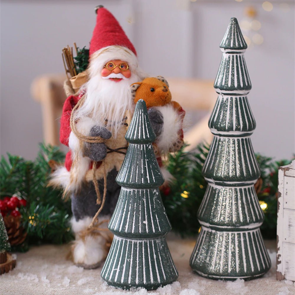 Wooden Yuletide Tree Figurine Ornament