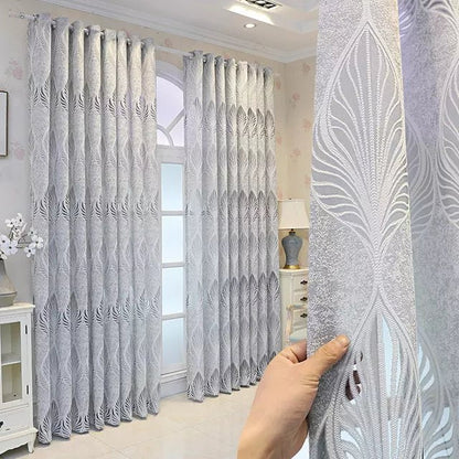 Leaf Woven Lace Curtain