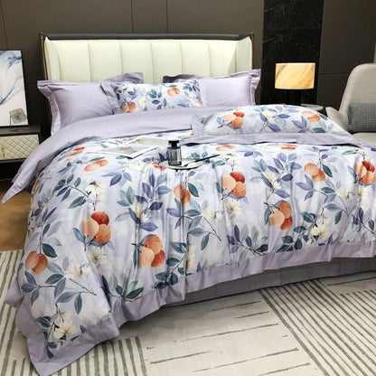 Lavender Bloom Duvet Cover Set (Egyptian Cotton)