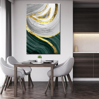 Golden Greens Stretched Canvas