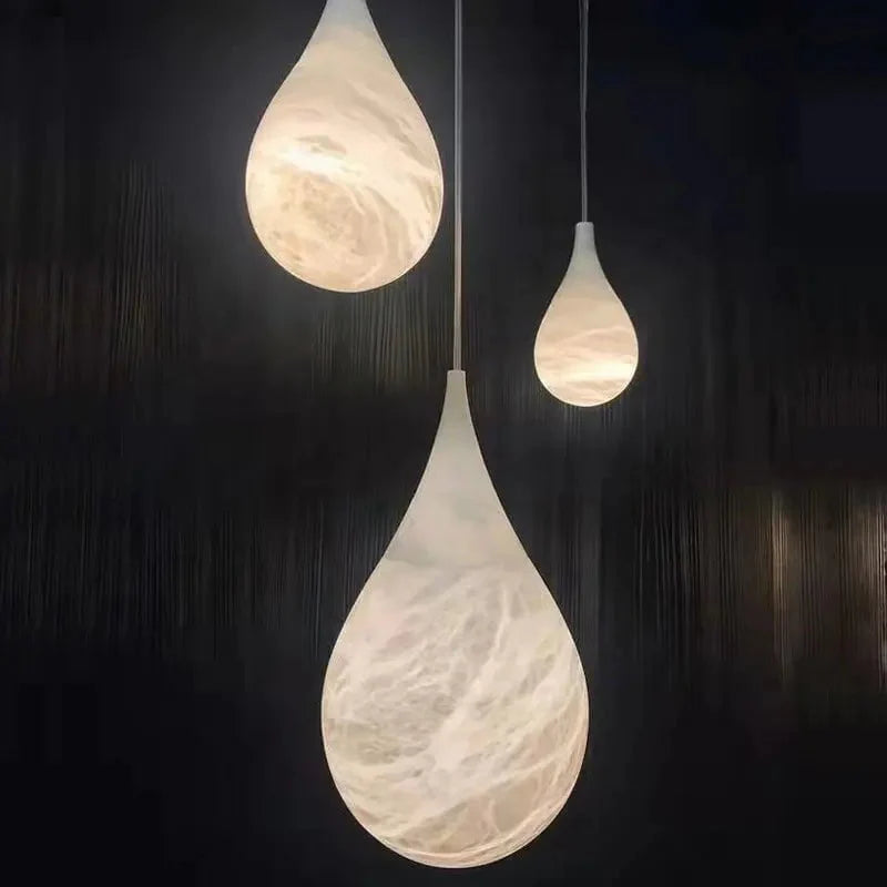 Stone Teardrop Pendant Light