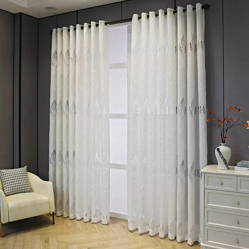 Leaf Woven Lace Curtain