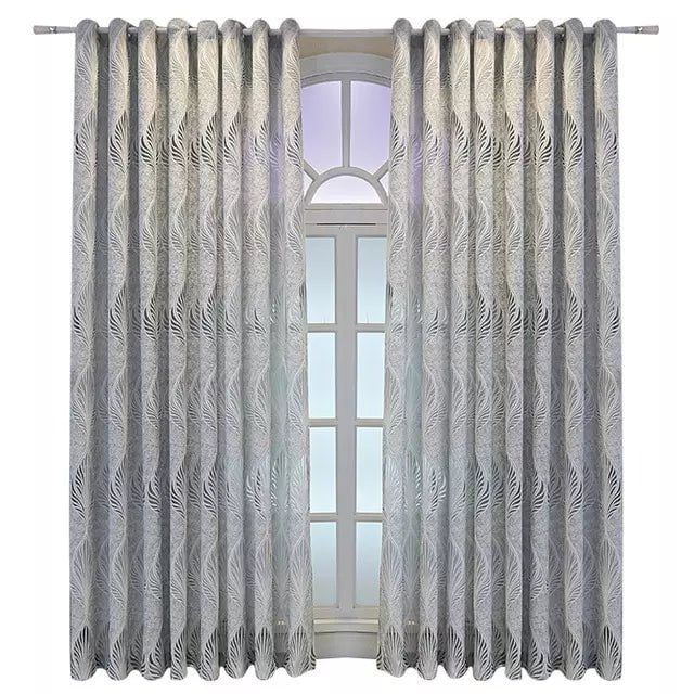 Leaf Woven Lace Curtain