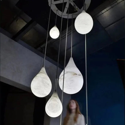 Stone Teardrop Pendant Light