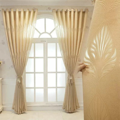 Leaf Woven Lace Curtain