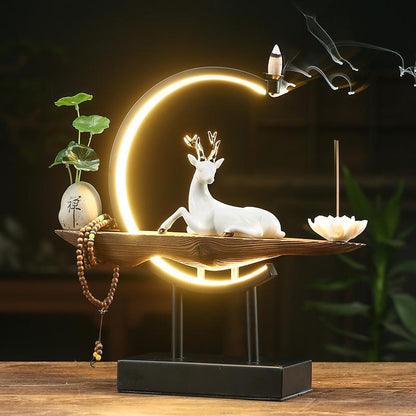 White Deer Incense Burner Lamp