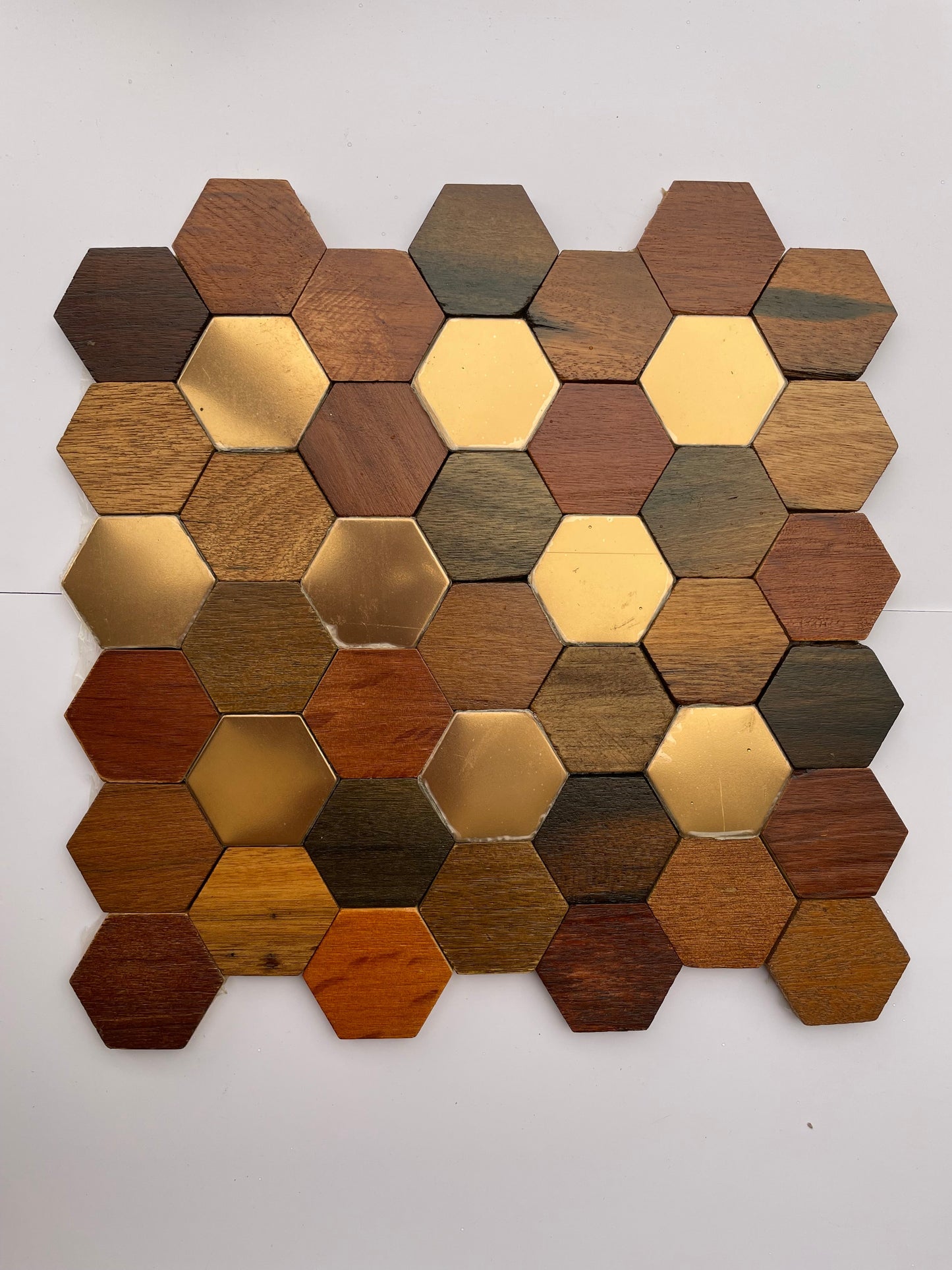 Hexad Wood Mosaic Wall Panel